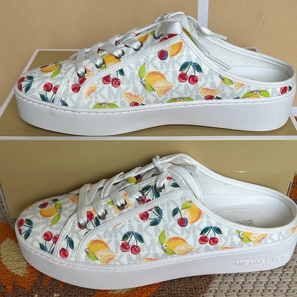 Michael Kors POPPY SLIDE SNEAKERS 
FRUIT PAINT MK SIG SM
49T4POFP1Q Platforms - Picture 4 of 16